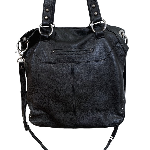 B. Makowsky Black Leather Shoulder Bag - Picture 5 of 15